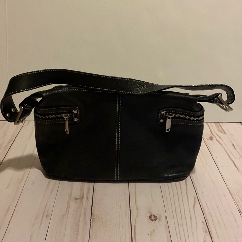 Tignanello Black Leather Purse bag